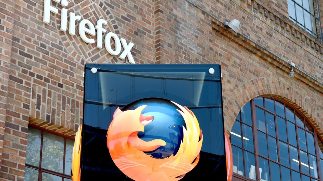 Das Firefox-Logo vor dem Hauptquartier der Mozilla Foundation in San Francisco.