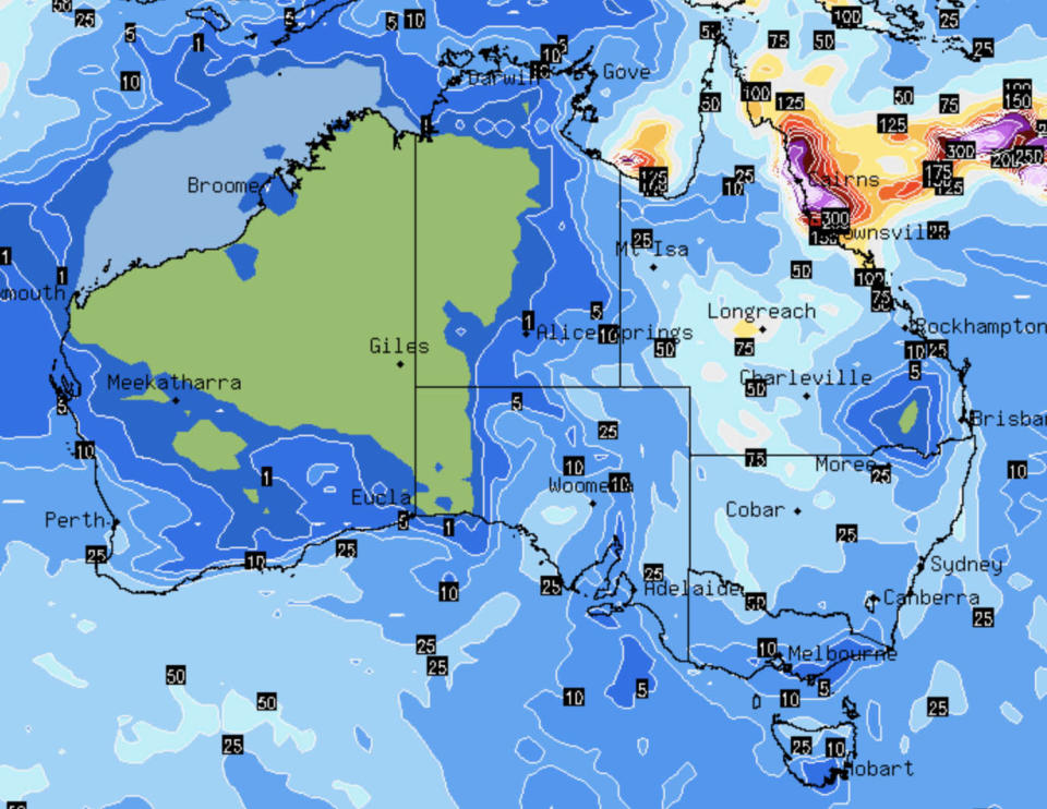 Wet weather is predicted for parts of Queensland and NSW. Source: Stormcast