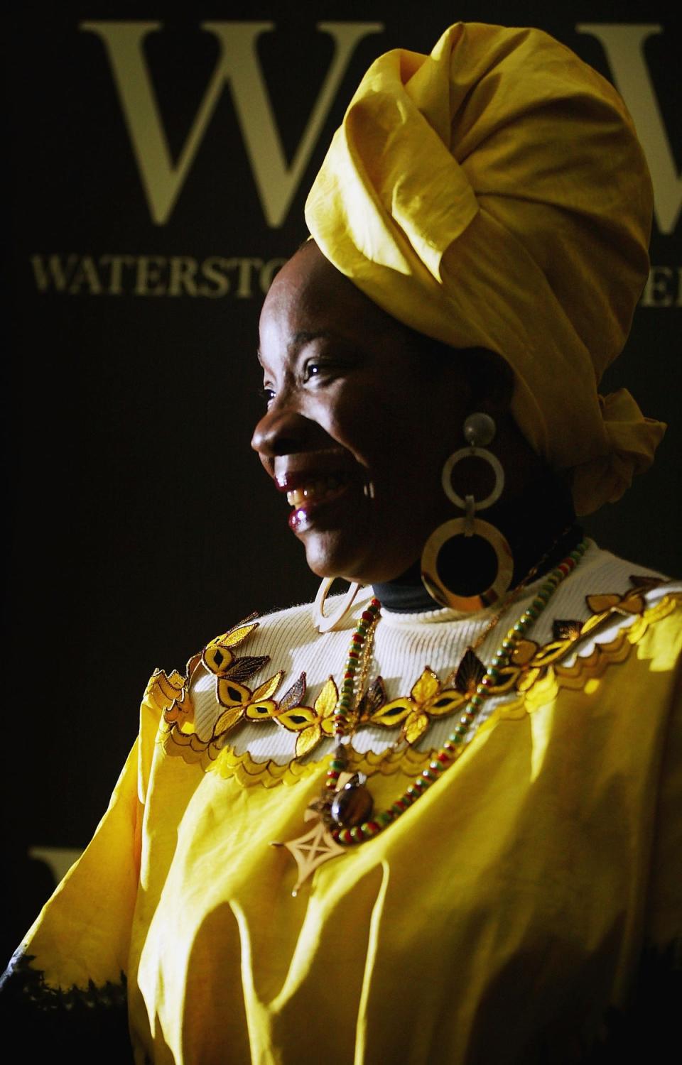 Rita Marley, Bob Marley’s widow, talks to fans before signing copies of her new book “No Woman No Cry, My Life With Bob Marley” April 1, 2004 in London. (Bruno Vincent/Getty Images)