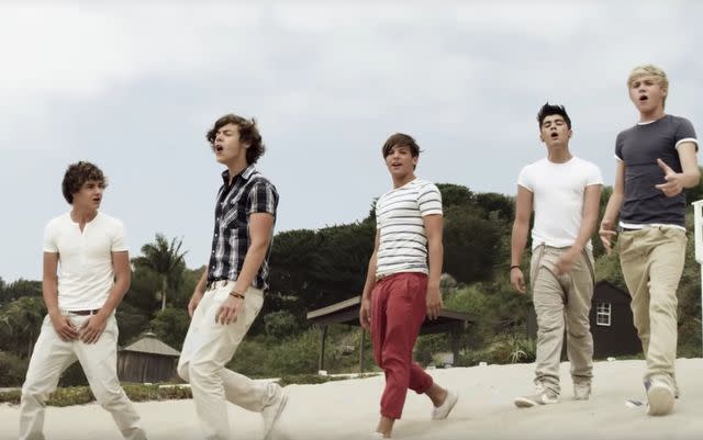 <p>Courtesy of Columbia Records</p> One Direction - "What Makes You Beautiful" Music Video