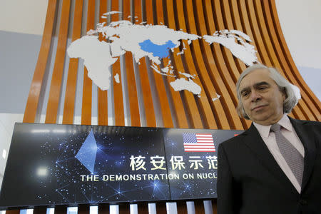 FILE PHOTO: U.S. Secretary of Energy Ernest Moniz attends a news conference at the center of excellence on nuclear security in the state nuclear security technology center in Beijing, China, March 18, 2016. REUTERS/Kim Kyung-Hoon/File Photo