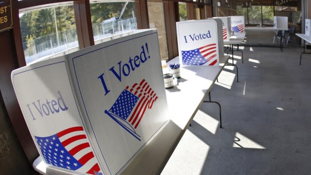 Early election ballot boxes.