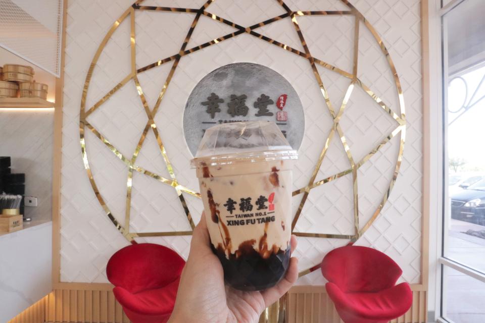 A brown sugar boba milk tea is pictured on Oct. 16, 2022, at Xing Fu Tang, a Taiwanese boba chain that opened a location in Mesa in October 2022.