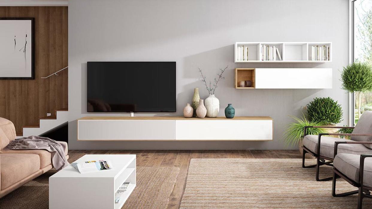 Salón con mueble de TV