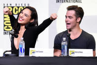 <p>Stars Gal Gadot and Chris Pine were on hand for the debut of the first <i>Wonder Woman</i> trailer. <i>(Photo: Kevin Winter/Getty Images)</i></p>