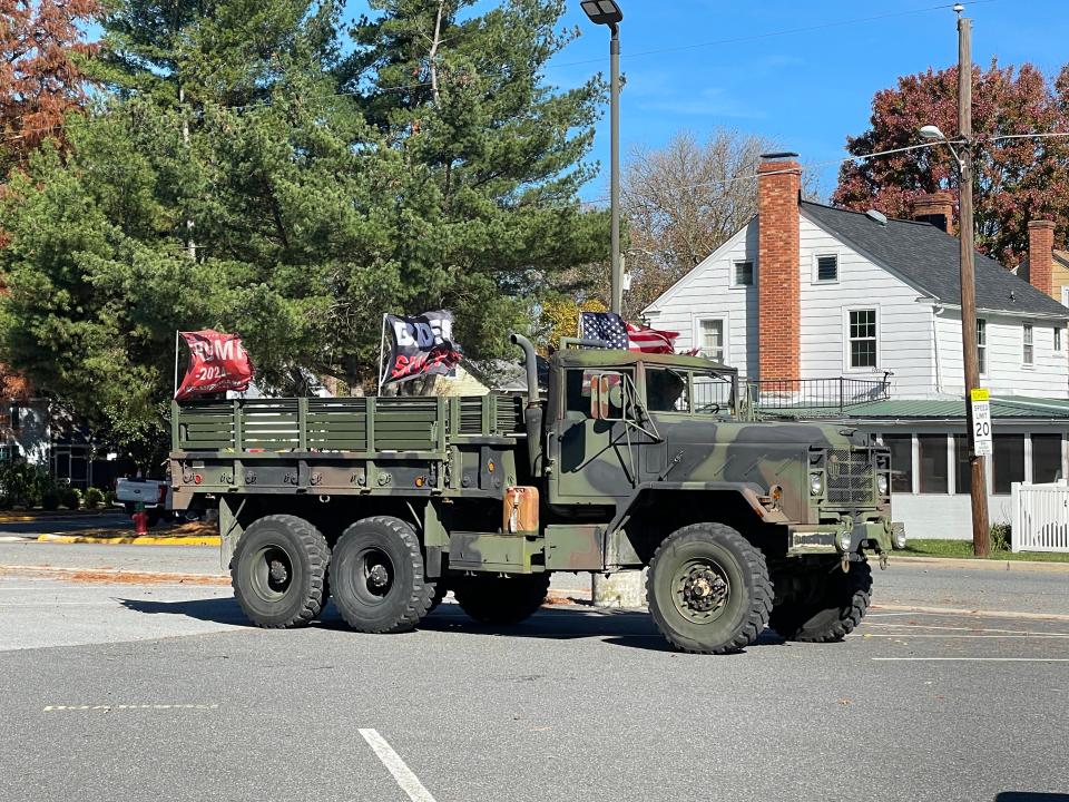 Tim Collard of Milton drove this vehicle to vote at Georgetown Elementary School.