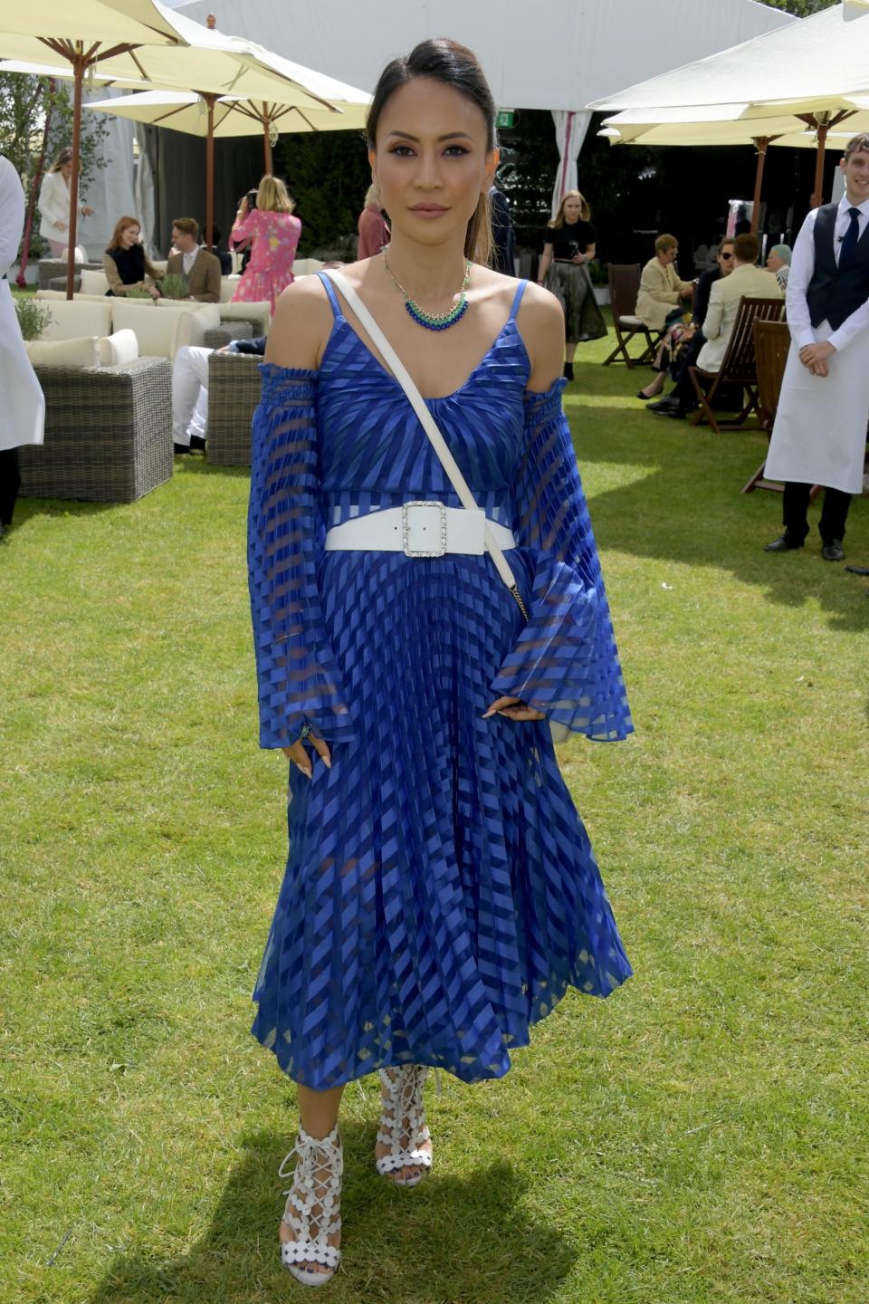 Insider guest contributor Vicky Lee wearing a Royal Blue dress by Georgia Hardinge and Cartier jewellery (Dave Benett)