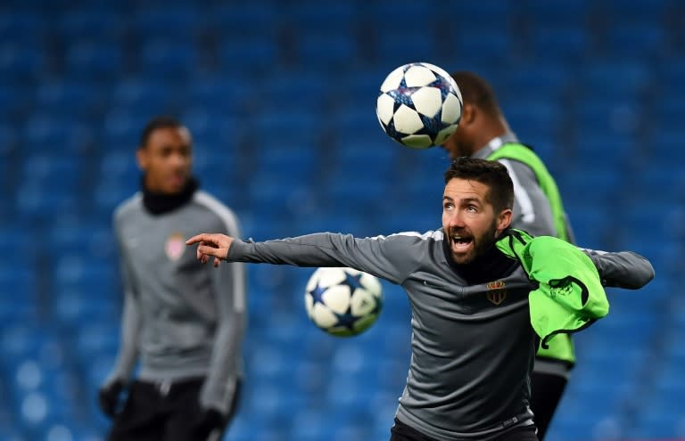 Monaco's Portuguese midfielder Bernardo Silva takes part in a training session at the Etihad Stadium in Manchester, north-west England, on February 20, 2017, the eve of their Champions League Round of 16 first-leg against Manchester City