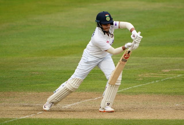 Shafali Verma scored her second Test half-century before the rain delay
