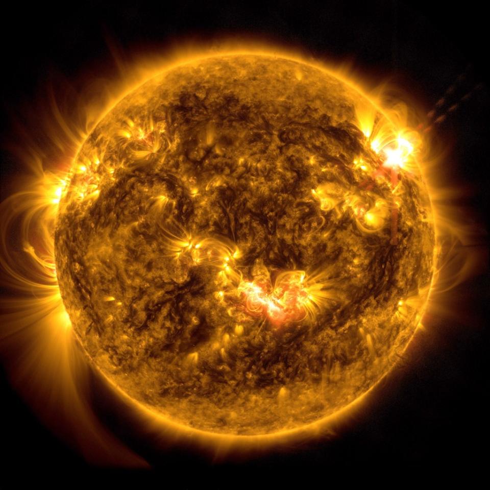 A strong solar flare was spotted by NASA’s Solar Dynamics Observatory on May 8, 2024. NASA/SDO