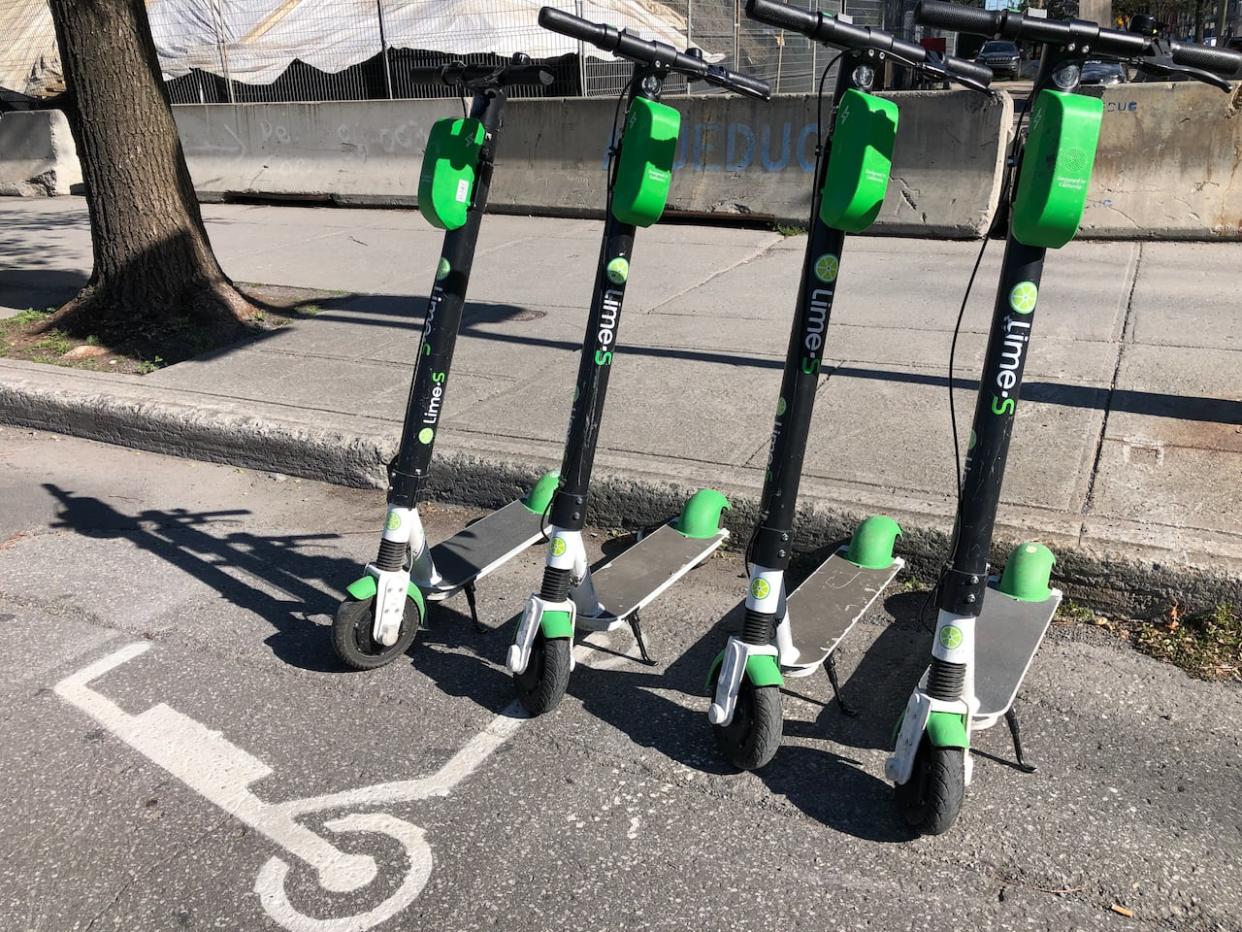 Edmonton has had an e-scooter program since 2019, with e-bikes added in 2022.  (Sarah Leavitt/CBC - image credit)