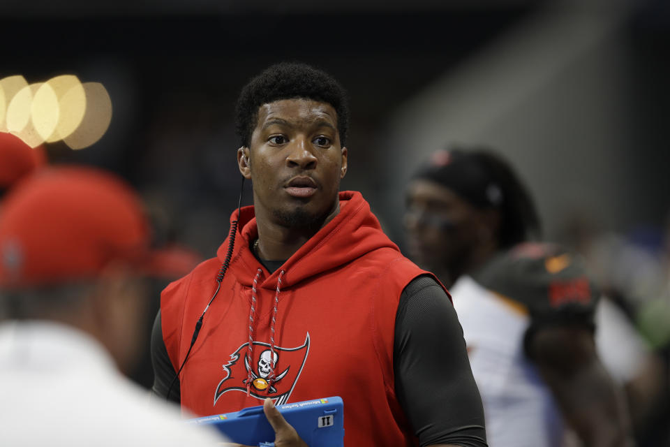 Addressing an allegation that he groped an Uber driver last year, Bucs QB Jameis Winston said he has “no fear” of being suspended by the NFL. (AP)