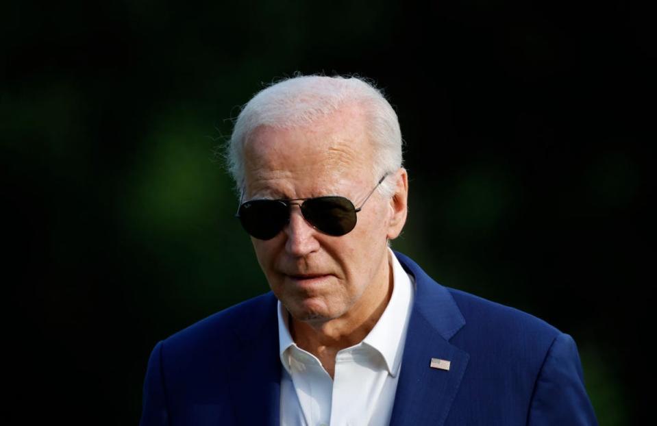 President Joe Biden is seen returning to the White House on Sunday, July 7. (Getty Images)