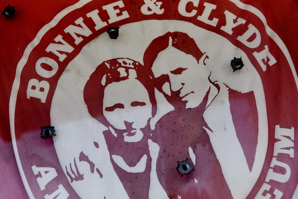 Inside the Bonnie and Clyde Ambush Museum in Gibsland, Louisiana.