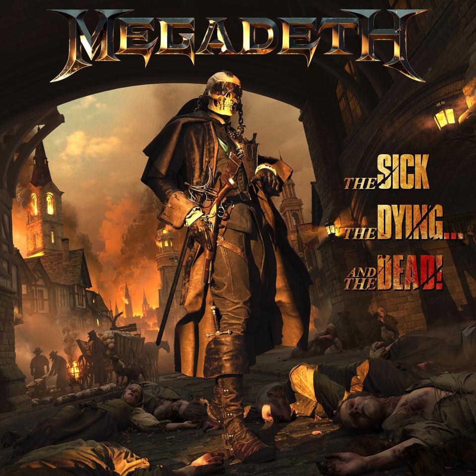 En esta portada proporcionada por UMe "The Sick, The Dying… And The Dead!" de Megadeth, que será lanzado el 2 de septiembre. (UMe via AP)