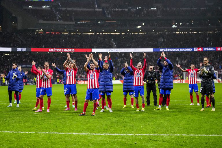 La celebración de Atlético de Madrid tras vencer a Real Madrid en el Wanda Metropolitano