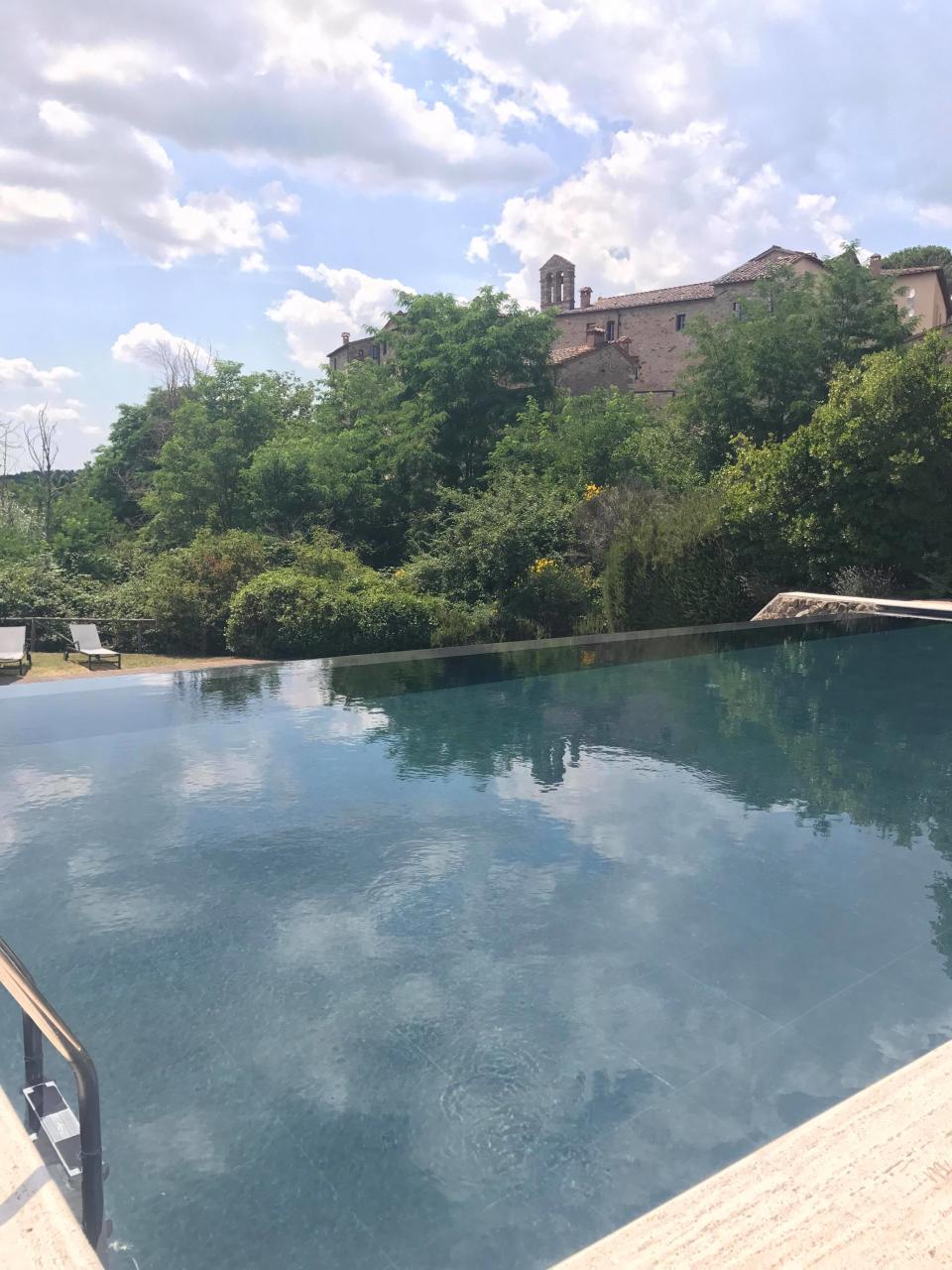 One of the three pools at Castel Monastero. Photo: Carly Williams