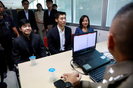 Thanathorn Juangroongruangkit, founder of Thailand's Future Forward Party sits at Technology Crime Suppression Division in Bangkok , Thailand September 17, 2018. REUTERS/Soe Zeya Tun