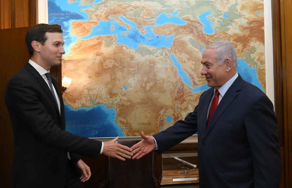 Benjamin Netanyahu, right, with Jared Kushner