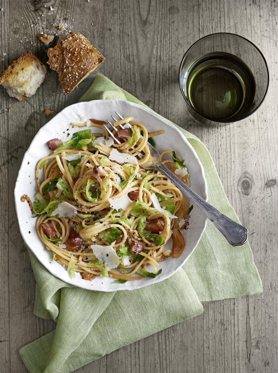 Pancetta-and-Brussels Sprouts Linguini