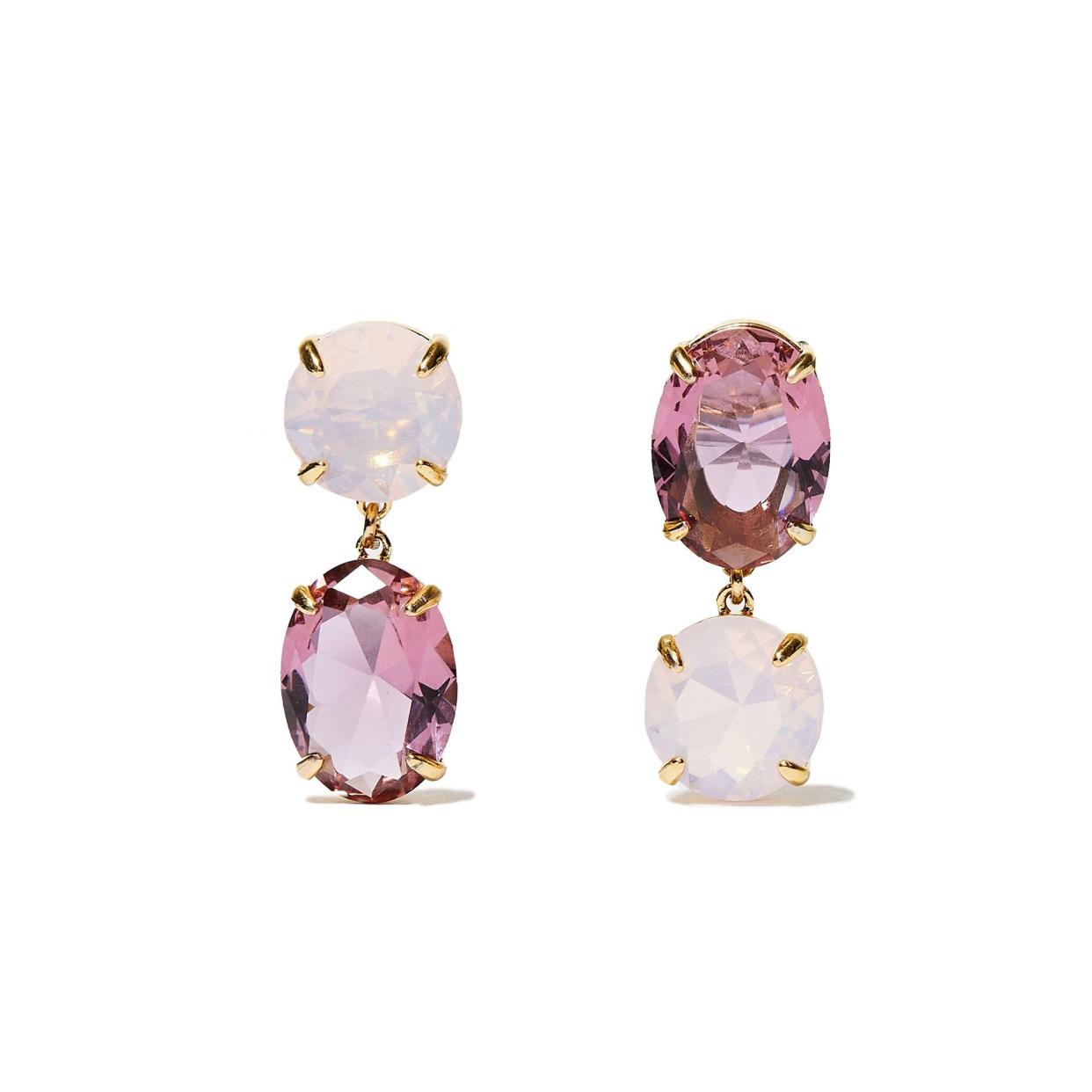 Lele Sadoughi Lavender Blossom Crystal Drop Earrings