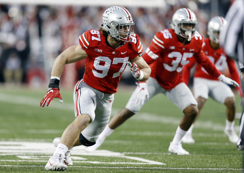 Ohio State defensive end Nick Bosa will reportedly turn his focus to his NFL future. (AP Photo/Jay LaPrete)