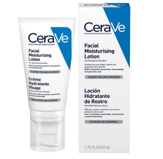 CeraVe Loción Hidratante de Rostro |52ml| Hidratante facial de noche con textura ultraligera/Amazon.com.mx