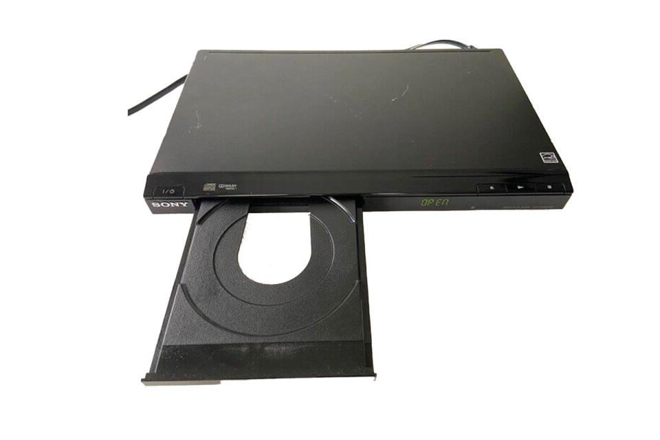 A black DVD player.