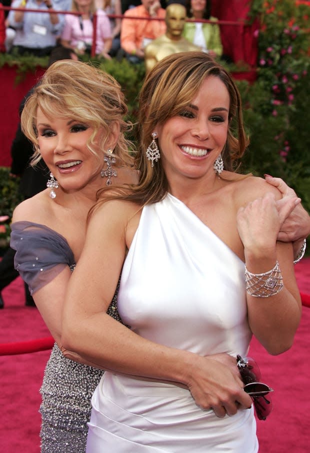 Joan and Melissa Rivers on the red carpet at the 2005 Oscars.<p>Photo: Carlo Allegri/Getty Images</p>