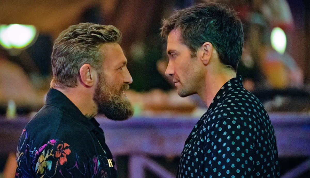 Conor McGregor and Jake Gyllenhaal as Elwood Dalton in "Road House" (2024)<p>Laura Radford/Prime Video</p>