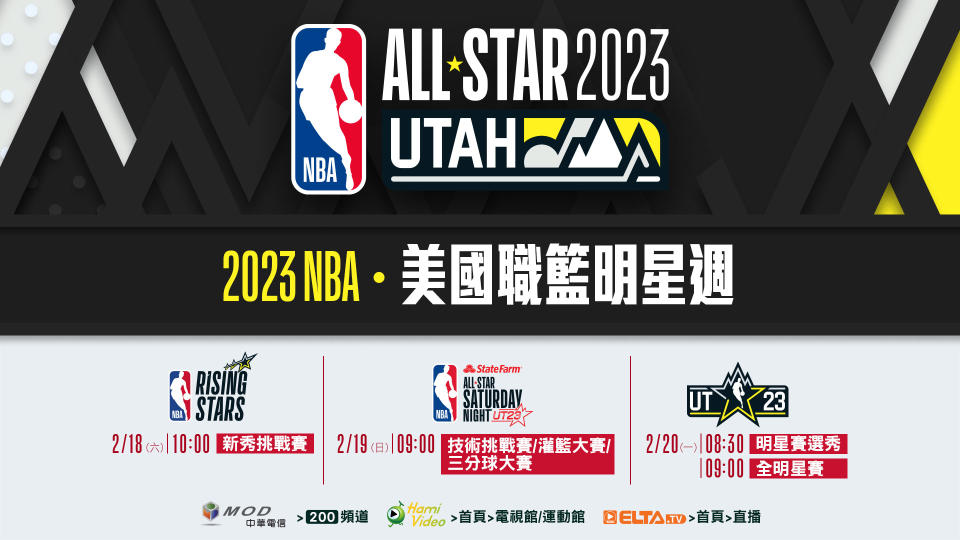 美國職籃NBA全明星週轉播 18、20日鎖定MOD愛爾達電視。官方提供