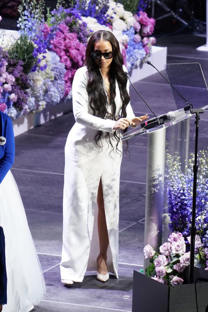 Lauren London at Nipsey Hussle's memorial | Shotbyjuliann/SplashNews.com