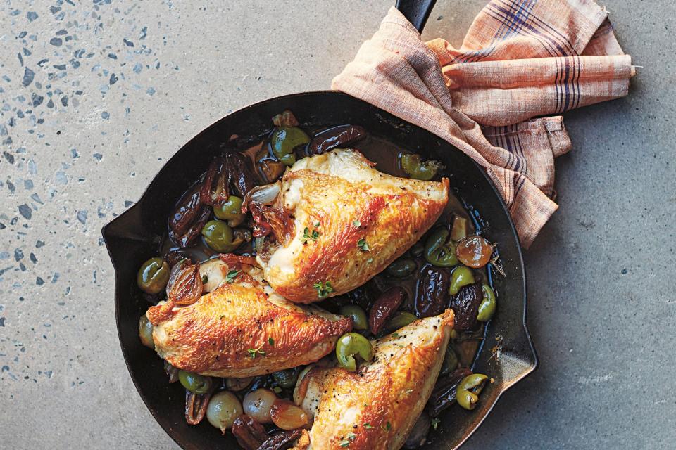 Pan-Roasted Chicken with Shallots and Dates