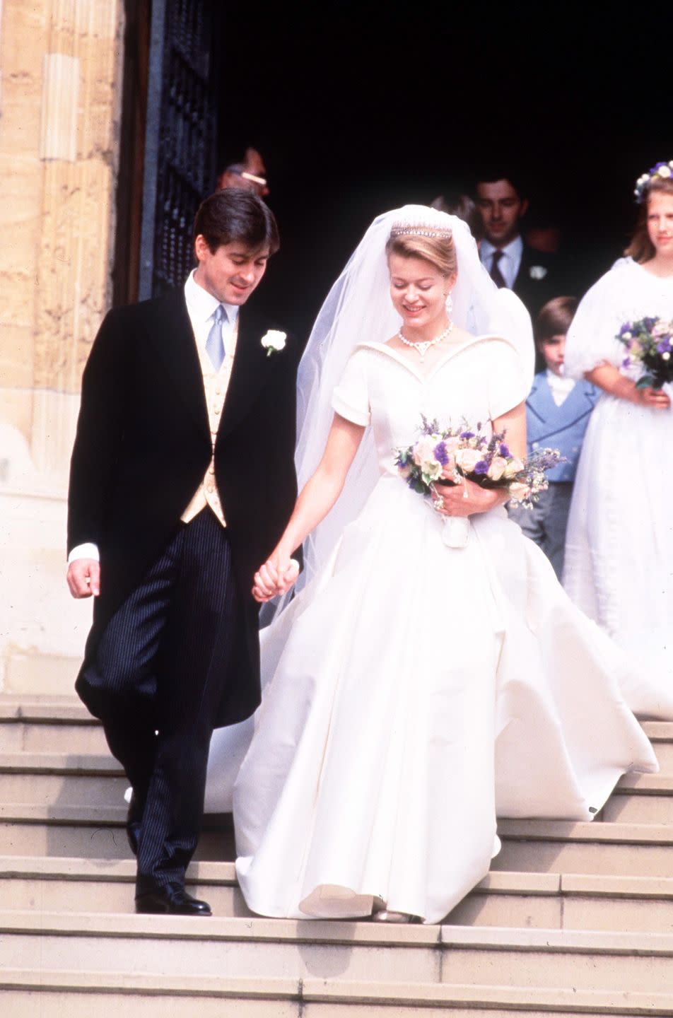 <p>In 1992 the Duke and Duchess of Kent's daughter Lady Helen Windsor married respected art dealer Tim Taylor in a Catherine Walker wedding dress at St George's Chapel at Windsor Castle. </p>