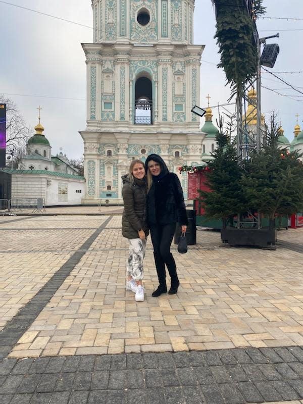 Oriana O'Mealey and her mom, Tetyana, on one of their family trips to Ukraine.