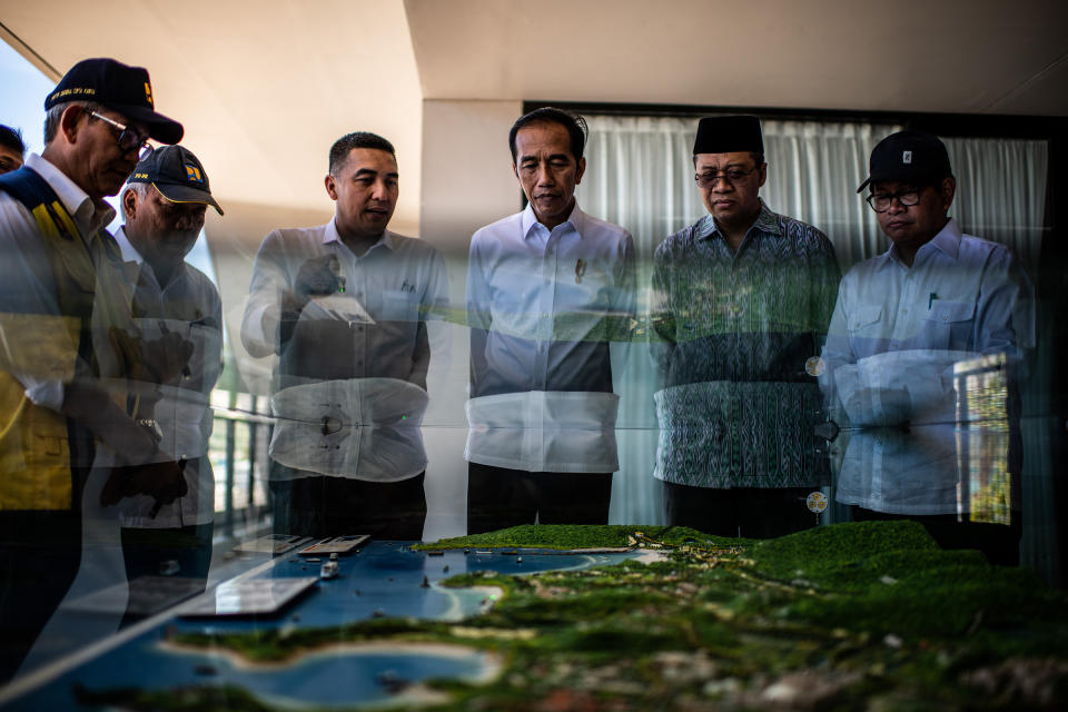 Indonesian President Joko Widodo inspects a development project in Mandalika in May 2019.<span class="copyright">Bryan Denton—The New York Times/Redux</span>