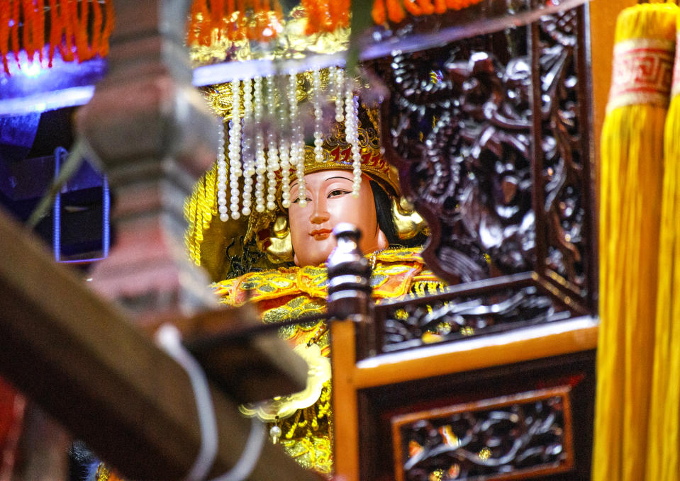 close-up of a Taiwan devine statue