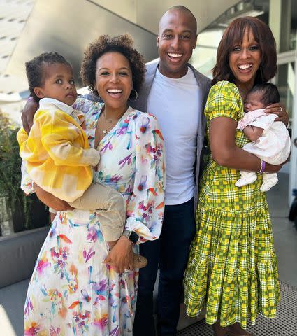 <p>Gayle King/Instagram</p> Gayle King (right) poses with Kirby Bumpus (second left), William Bumpus Jr. and grandchildren Luca and Grayson