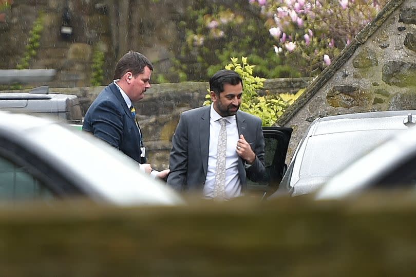Humza Yousaf arrives at Bute House to announce his resignation -Credit:Callum Moffat / Daily Record