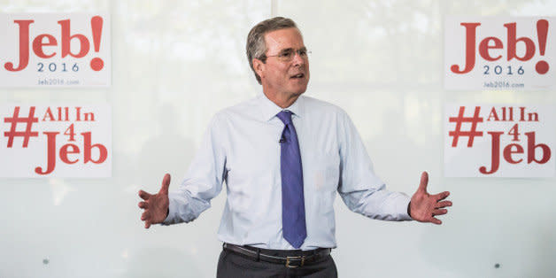 WEST COLUMBIA, SC - JUNE 29:  Republican presidential candidate and former Florida Gov. Jeb Bush answers questions from employees of Nephron Pharmaceutical Company June 29, 2015 in West Columbia, South Carolina. Before talking with the employees of the Orlando, Florida based company Bush took a tour of the facility in West Columbia, South Carolina. (Photo by Sean Rayford/Getty Images) (Photo: )