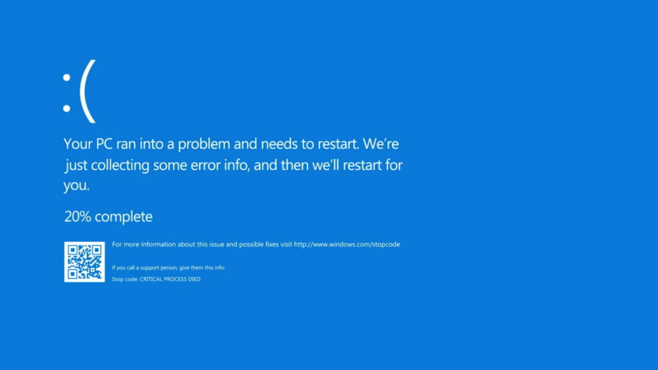 Blue Screen of Death in Windows 11.