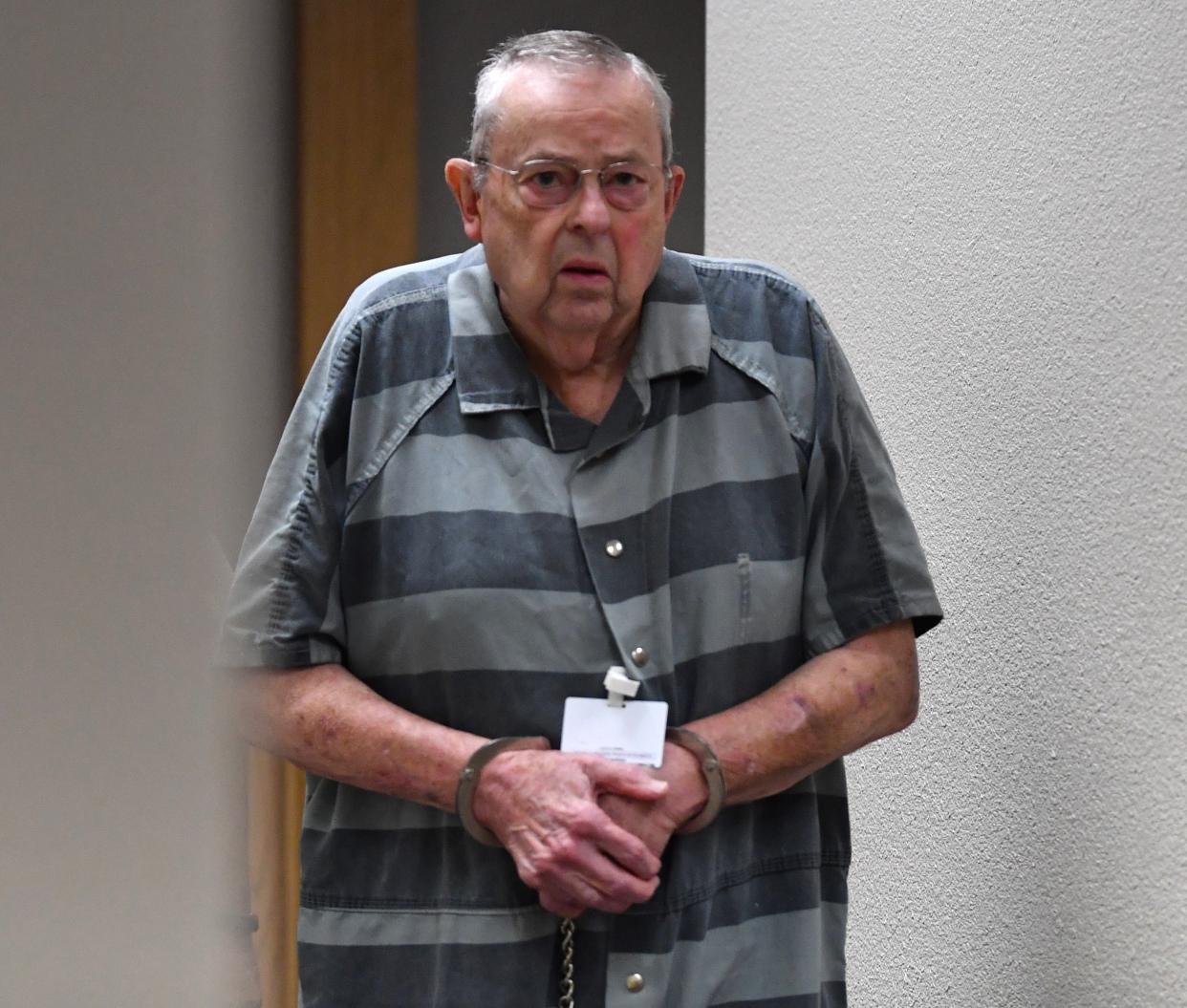 Ronnie Killingsworth is escorted into the 78th District Court at the Wichita County Courthouse on Friday.