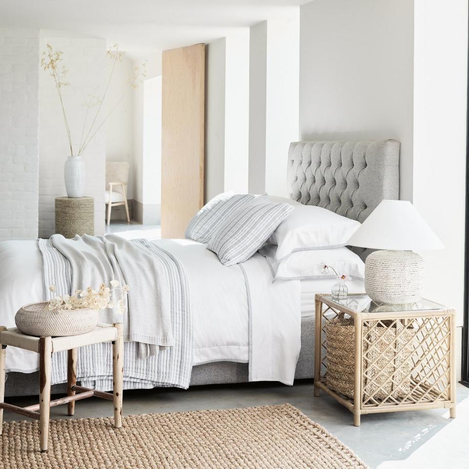 2) White bedroom ideas: white and grey