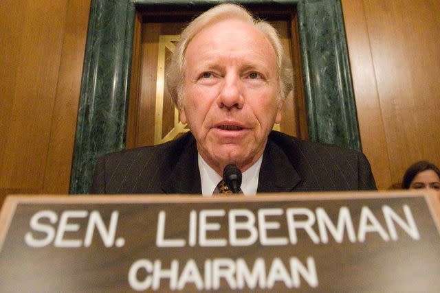 <p>Kris Connor/Getty</p> Joe Lieberman