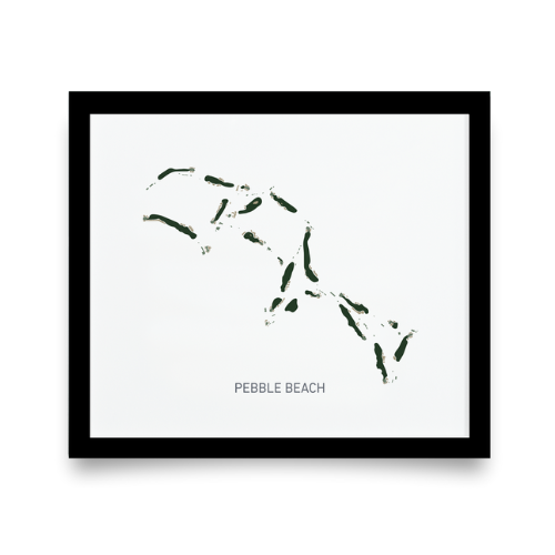 Lie + Loft framed print of pebble beach against white background