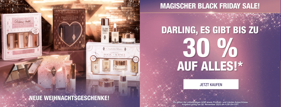 Charlottes GRÖSSTER Black Friday Sale ist DA! (Bild: Charlotte Tilbury)