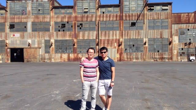 Kenneth and I during one of our recce trips. Loving the whole rustic look of Pier 70!