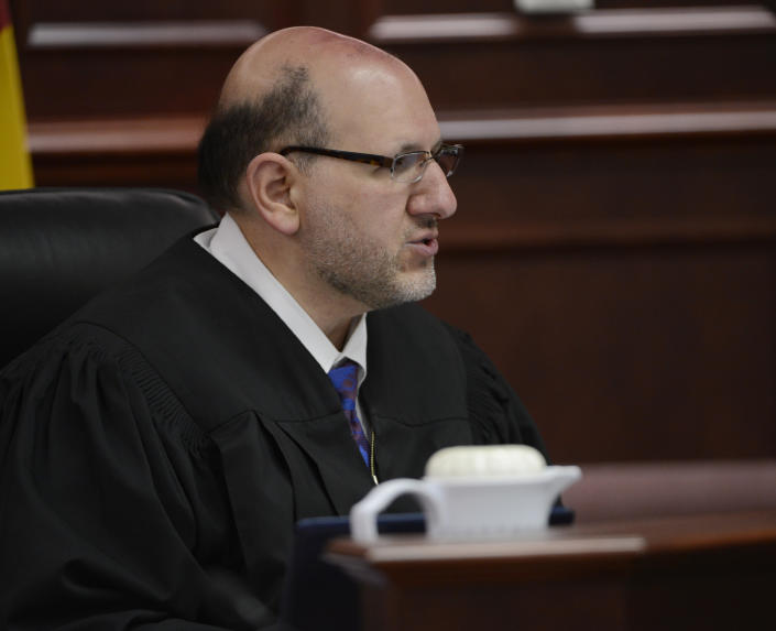 Judge Carlos A. Samour Jr. speaks during a hearing for theater shooting suspect James Holmes in 2013. (File photo)