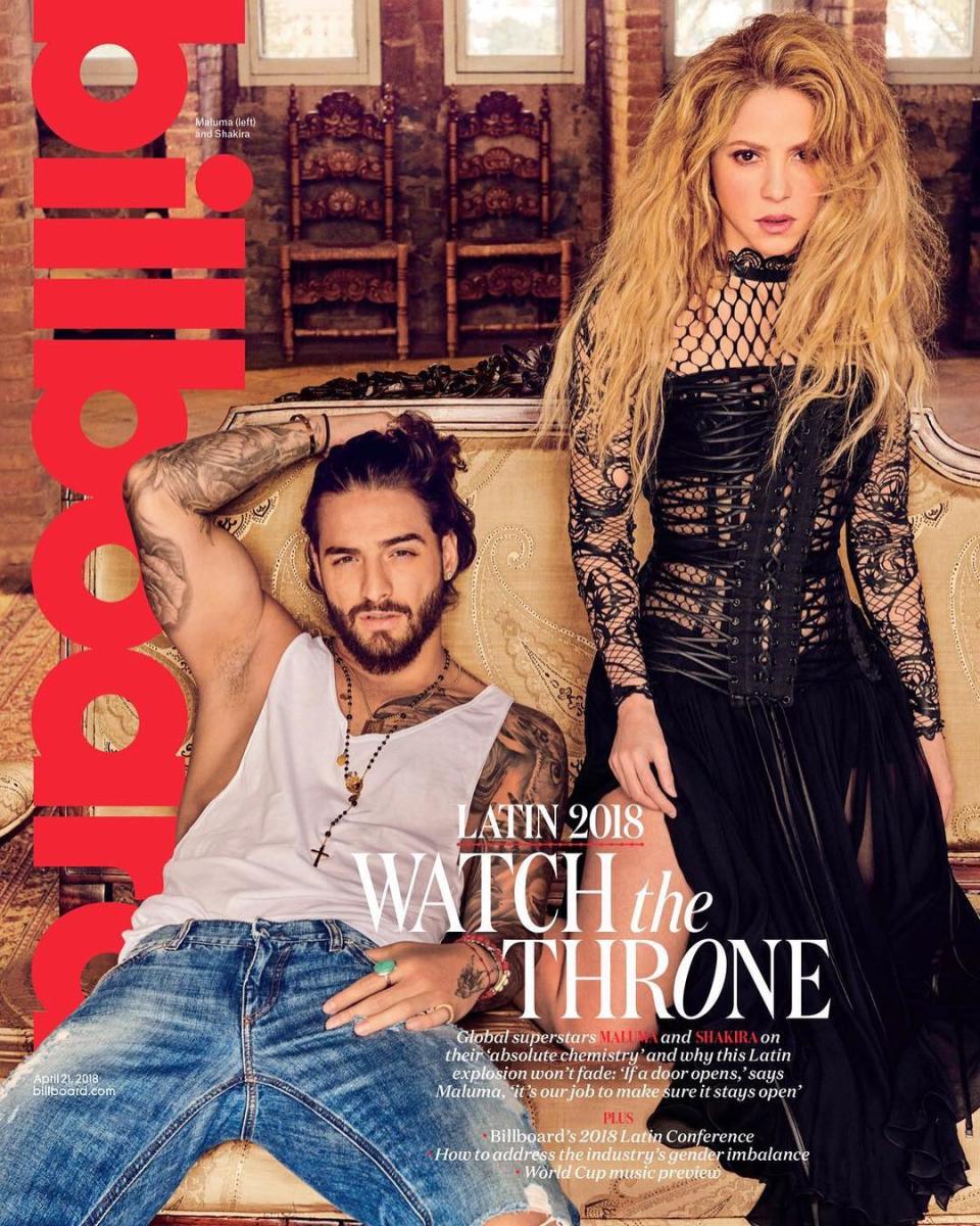 La portada de Billboard junto a Shakira. Instagram @maluma