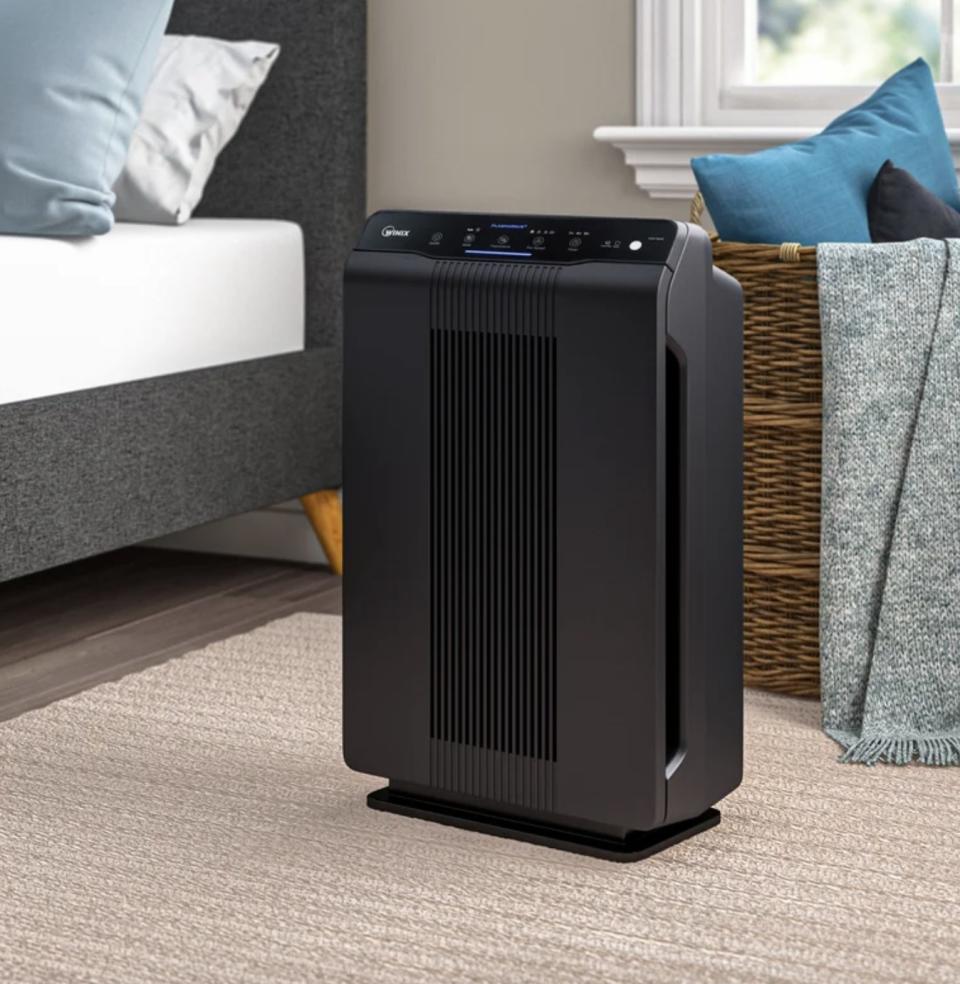 the air purifier in a bedroom 